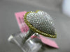 ESTATE MASSIVE 1.78CT DIAMOND 18KT WHITE & YELLOW GOLD 3D PUFF HEART LOVE RING