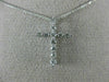 ESTATE .25CT DIAMOND 14KT WHITE GOLD 3D ROUND CLASSIC FLOATING CROSS PENDANT