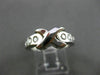 ESTATE WIDE .32CT ROUND DIAMOND 14KT WHITE GOLD X & O DESIGN LOVE RING #17451