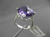 ESTATE 10.25CTW DIAMOND & AAA EXTRA FACET AMETHYST 14KT WHITE 3D ENGAGEMENT RING
