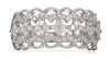 WIDE .50CT DIAMOND 14K WHITE GOLD ROUND MULTI ROW FLOWER SEMI ETERNITY LOVE RING