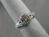 ESTATE 1.03CT WHITE & CHOCOLATE FANCY DIAMOND 18K 2 TONE GOLD 3D ENGAGEMENT RING