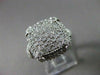 ESTATE LARGE 1.13CT DIAMOND 14KT WHITE GOLD PAVE FILIGREE SQUARE RING BEAUTIFUL!