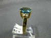 ANTIQUE 2.35CT ROUND DIAMOND & AAA OVAL BLUE TOPAZ 14KT YELLOW GOLD RING #16494