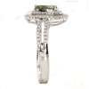.78CT WHITE & FANCY YELLOW DIAMOND 18KT WHITE GOLD DOUBLE HALO ENGAGEMENT RING