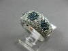 ESTATE WIDE 2.80CT WHITE BLUE DIAMOND 14K WHITE GOLD 3D FLOWER PAVE WEDDING RING
