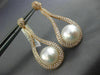EXTRA LARGE 3.45CT DIAMOND & AAA SOUTH SEA PEARL 18KT ROSE GOLD HANGING EARRINGS