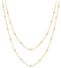 LONG 7.50CT DIAMOND 18KT YELLOW GOLD 3D ROUND DOUBLE STRAND BY THE YARD NECKLACE