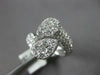ESTATE LARGE 2.43CT DIAMOND 18K WHITE GOLD 3D DOUBLE PEAR SHAPE CRISS CROSS RING