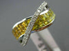 WIDE 3.02CT DIAMOND & AAA YELLOW SAPPHIRE 14K WHITE GOLD CRISS CROSS X LOVE RING
