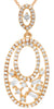 .56CT DIAMOND 14K ROSE GOLD 3D ROUND & BAGUETTE DOUBLE OVAL FUN FLOATING PENDANT