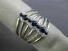 ESTATE WIDE .70CT DIAMOND & AAA SAPPHIRE 14K WHITE GOLD 3D MULTI ROW ETOILE RING