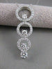ESTATE 1.06CT DIAMOND 14K WHITE GOLD LONG DESIGNER CIRCLE JOURNEY PENDANT #2384