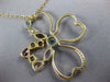 ESTATE 3.25CT DIAMOND & AAA MULTI GEM 14K YELLOW GOLD FLOWER MULTI HEART PENDANT