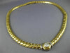 ESTATE .87CT DIAMOND 18K TWO TONE GOLD SOLITAIRE CUBAN SOLID LINK NECKLACE #1820