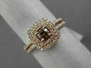 EFFY WIDE 1.0CT WHITE & CHOCOLATE FANCY DIAMOND 14KT ROSE GOLD HALO PROMISE RING