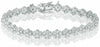 ESTATE WIDE 9.23CT DIAMOND 14K WHITE GOLD 3D CLASSIC FLOWER LOVE TENNIS BRACELET