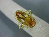 ESTATE WIDE 2.78CT DIAMOND & AAA CITRINE 14KT YELLOW GOLD FILIGREE OVAL FUN RING