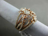 ESTATE LARGE 1.56CT DIAMOND 18KT ROSE GOLD 3D MULTI ROW CRISS CROSS FLOWER RING