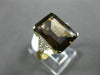 ESTATE LARGE 6.02CT DIAMOND SMOKY TOPAZ 14K YELLOW GOLD 3 STONE ENGAGEMENT RING