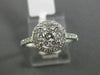 ESTATE WIDE .54CT DIAMOND 18KT WHITE GOLD 3D CLUSTER HALO ROUND ENGAGEMENT RING