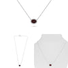 1.245CT DIAMOND & AAA RUBY 14KT WHITE GOLD 3D OVAL SOLITAIRE HALO LOVE NECKLACE