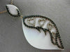 ESTATE 1.28CT BLACK DIAMOND & WHITE AGATE 14K ROSE GOLD MULTI HEART LEAF PENDANT