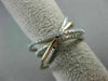 ESTATE WIDE .41CT DIAMOND 14KT WHITE & ROSE GOLD MULTI ROW CRISS CROSS LOVE RING