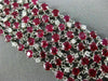 ESTATE EXTRA WIDE 38.47CT DIAMOND RUBY 18KT WHITE GOLD 3D ETOILE TENNIS BRACELET