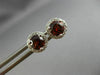 ESTATE 1.17CT DIAMOND & AAA GARNET 14KT WHITE GOLD ROUND HALO STUD EARRINGS