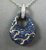 ESTATE 2.51CT DIAMOND & SAPPHIRE 18KT WHITE & BLACK GOLD TEAR DROP SWIRL PENDANT