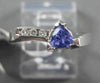 ESTATE .48CT DIAMOND & AAA TANZANITE 14KT WHITE GOLD TRILLION FUN COCKTAIL RING