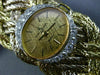 ESTATE LARGE & LONG BAUME & MERCIER .88CT DIAMOND 18K TWO TONE GOLD WOVEN WATCH