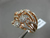 ESTATE LARGE 1.56CT DIAMOND 18KT ROSE GOLD 3D MULTI ROW CRISS CROSS FLOWER RING