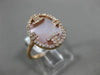 ESTATE .22CT DIAMOND & AAA MOTHER OF PEARL 14KT ROSE GOLD 3D OVAL FUN RING
