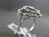 ESTATE MASSIVE .72CTW BLACK & WHITE DIAMOND 18KT WHITE GOLD 3D FLOWER RING