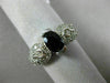 ANTIQUE 1.50CT DIAMOND & AAA OVAL SAPPHIRE 14KT WHITE GOLD HEART ENGAGEMENT RING
