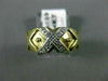 ESTATE WIDE .15CT DIAMOND 14KT YELLOW GOLD 3D CLASSIC TRIPLE X LOVE RING #2790
