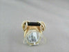 ESTATE WIDE 14KT YELLOW 13.07CT SMOKEY TOPAZ & DIAMOND FLOWER COCKTAIL RING