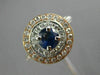 ESTATE 1.20CT DIAMOND & SAPPHIRE 14KT TWO TONE GOLD DOUBLE HALO ENGAGEMENT RING