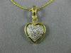 ESTATE .40CT DIAMOND 14KT WHITE & YELLOW GOLD 3D PUFF PAVE HEART PENDANT #26500