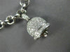 ESTATE 3.01CT WHITE BLACK DIAMOND & MULTI GEM 14K WHITE GOLD BELL CHARM BRACELET
