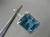 ESTATE LARGE 16.48CT DIAMOND BLUE TOPAZ 14KT GOLD HALO FILIGREE HANGING EARRINGS