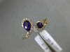 .68CT DIAMOND & AAA ROUND & PEAR SHAPE AMETHYST 14KT ROSE GOLD CRISS CROSS RING