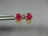 ANTIQUE 1.20CT DIAMOND & AAA RUBY 14KT YELLOW GOLD CLUSTER STUD EARRINGS #18909