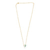 .22CT DIAMOND & AAA EMERALD 14KT YELLOW GOLD OPEN HEART ADJUSTABLE LOVE NECKLACE