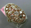 ESTATE EXTRA LARGE 3.78CT FANCY MULTI COLOR DIAMOND 18KT GOLD OVAL INFINITY RING