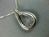 ESTATE .60CT DIAMOND 18KT WHITE GOLD 3D DOUBLE HALO TEAR DROP FLOATING PENDANT