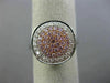 ESTATE WIDE .61CT WHITE & PINK DIAMOND 18KT WHITE & ROSE GOLD ROUND CLUSTER RING