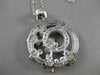 LARGE ESTATE 1.90CTW DIAMOND 14KT WHITE GOLD FLOWER CIRCLE PAVE PENDANT #19907